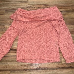 Beautiful coral off shoulder sweater